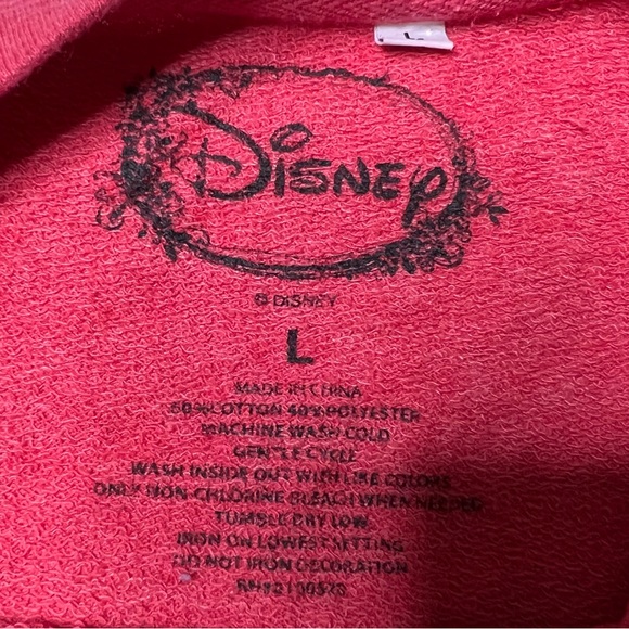 Disney Mickey Mouse Silhouette Gold Boots Crewneck Sweatshirt Red Women’s L - Picture 5 of 5